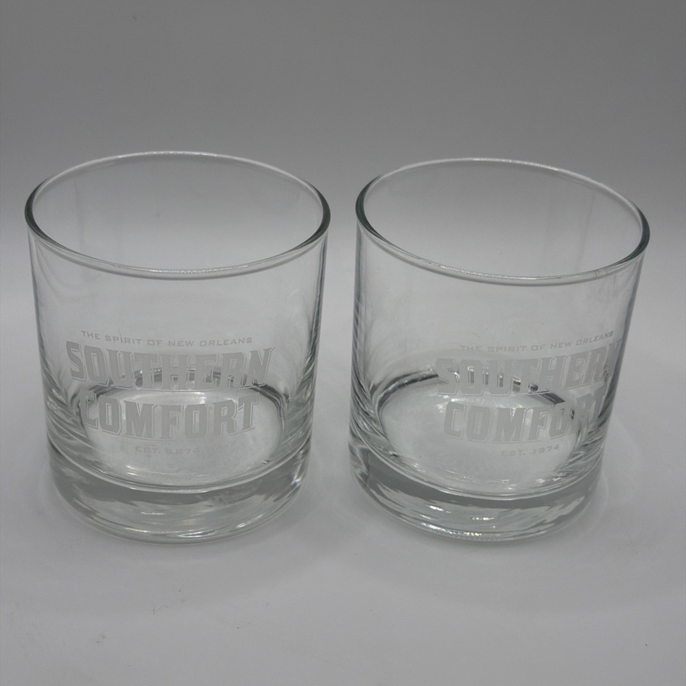Southern Comfort drinking glasses (x2) The Spirit Of New Orleans